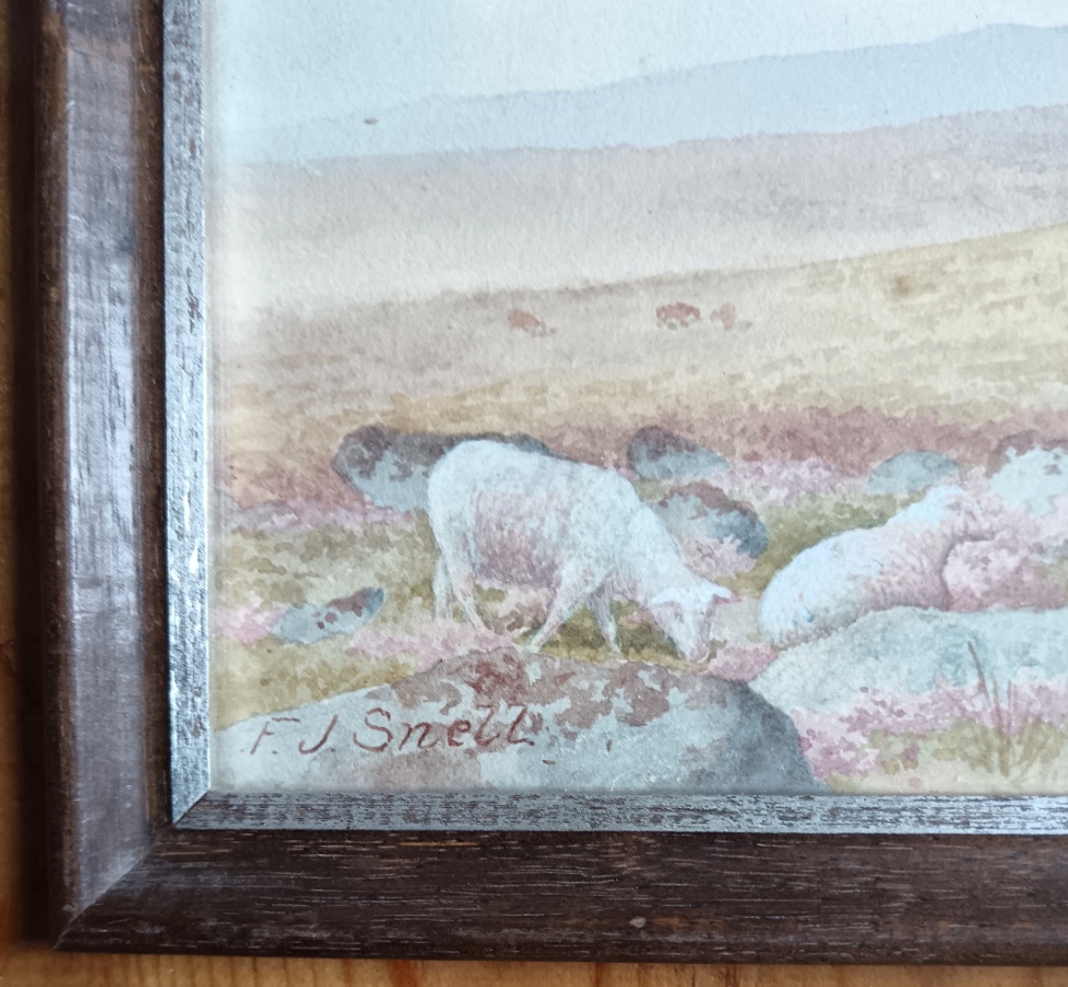 Pair of Antique Edwardian Moorland Landscape Watercolours by F.J. Snell (4).jpg